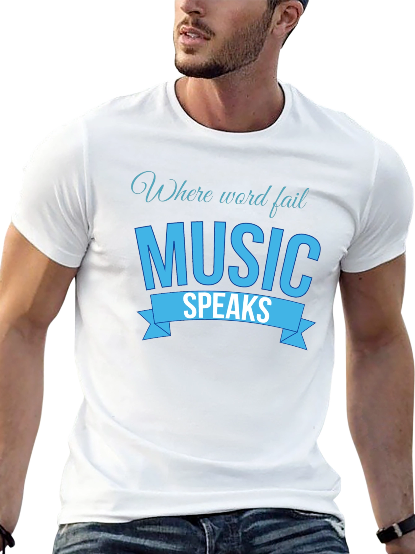 Music Speaks Graphic Tee - Black
