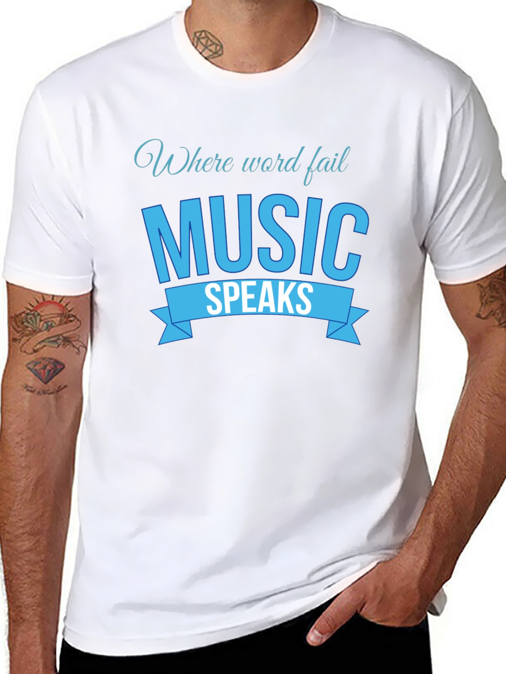 Music Speaks Graphic Tee - Black