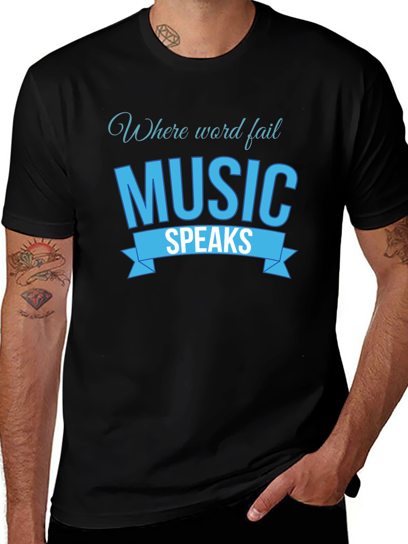 Music Speaks Graphic Tee - Black