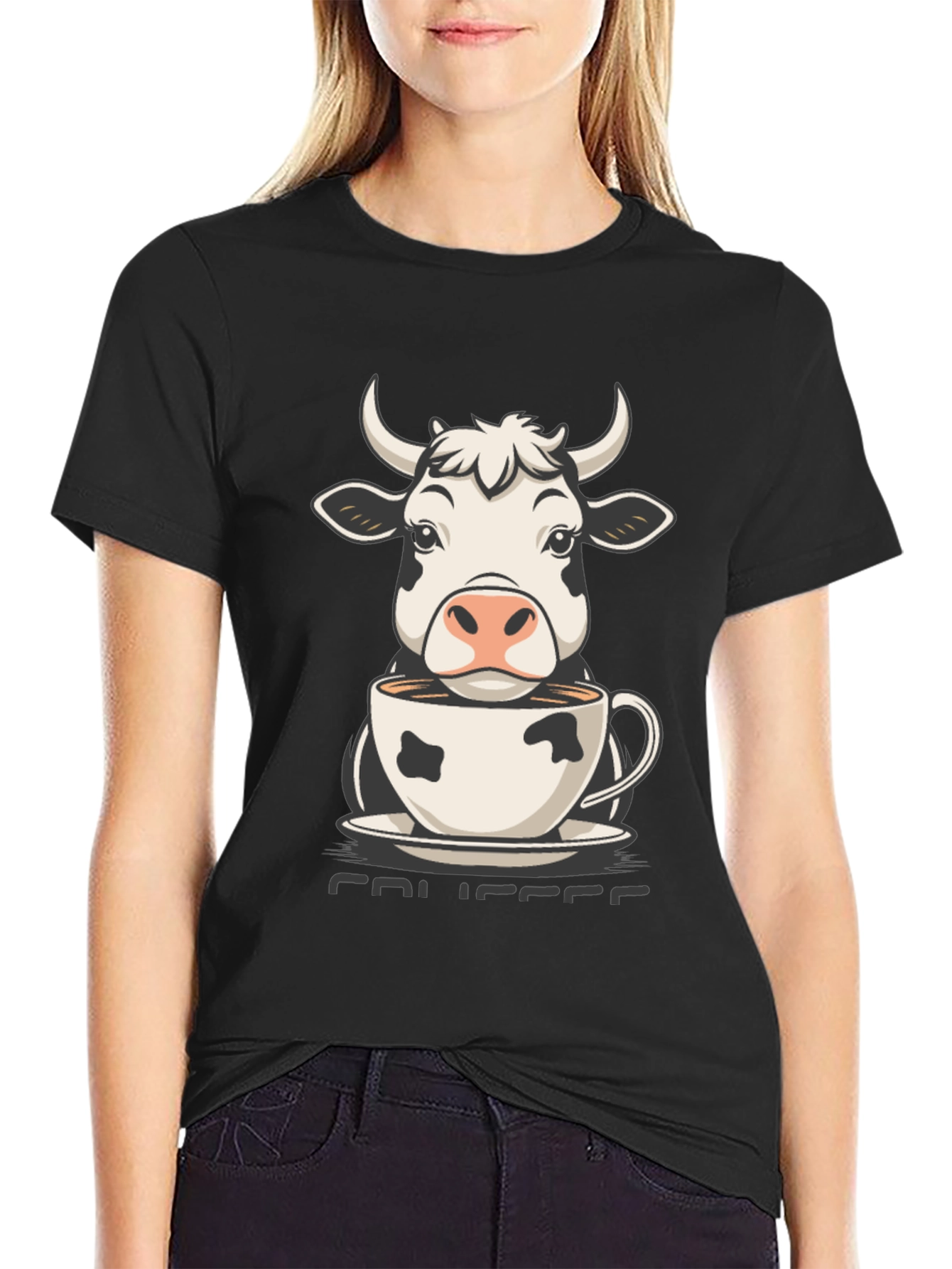 Cow Coffee T-Shirt - Cute Animal Tee