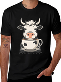Cow Coffee T-Shirt - Cute Animal Tee
