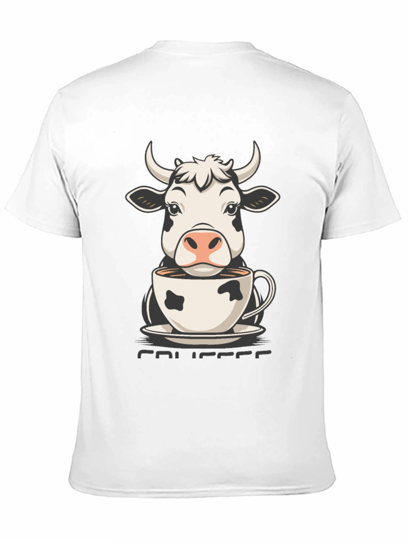 Cow Coffee T-Shirt - Cute Animal Tee