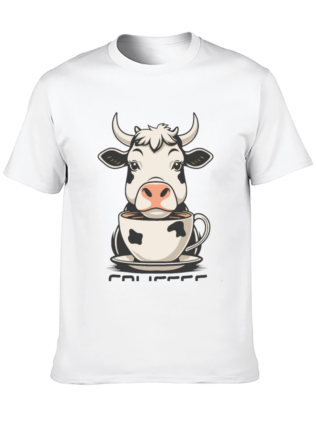Cow Coffee T-Shirt - Cute Animal Tee