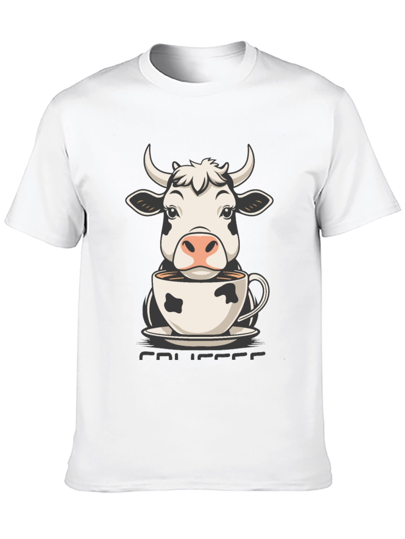 Cow Coffee T-Shirt - Cute Animal Tee