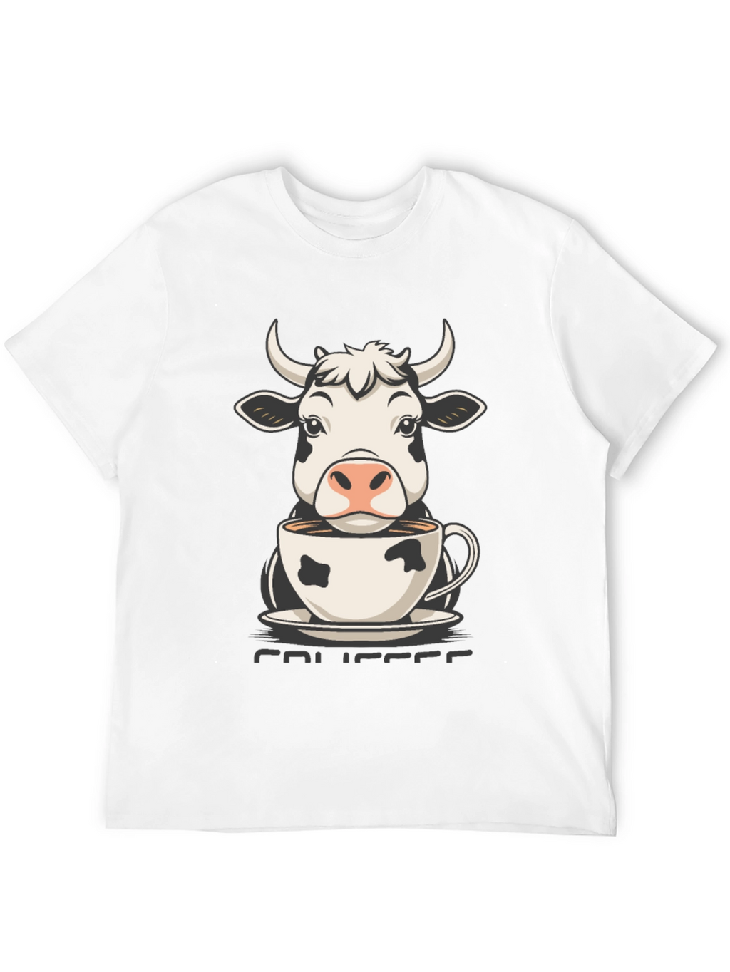 Cow Coffee T-Shirt - Cute Animal Tee