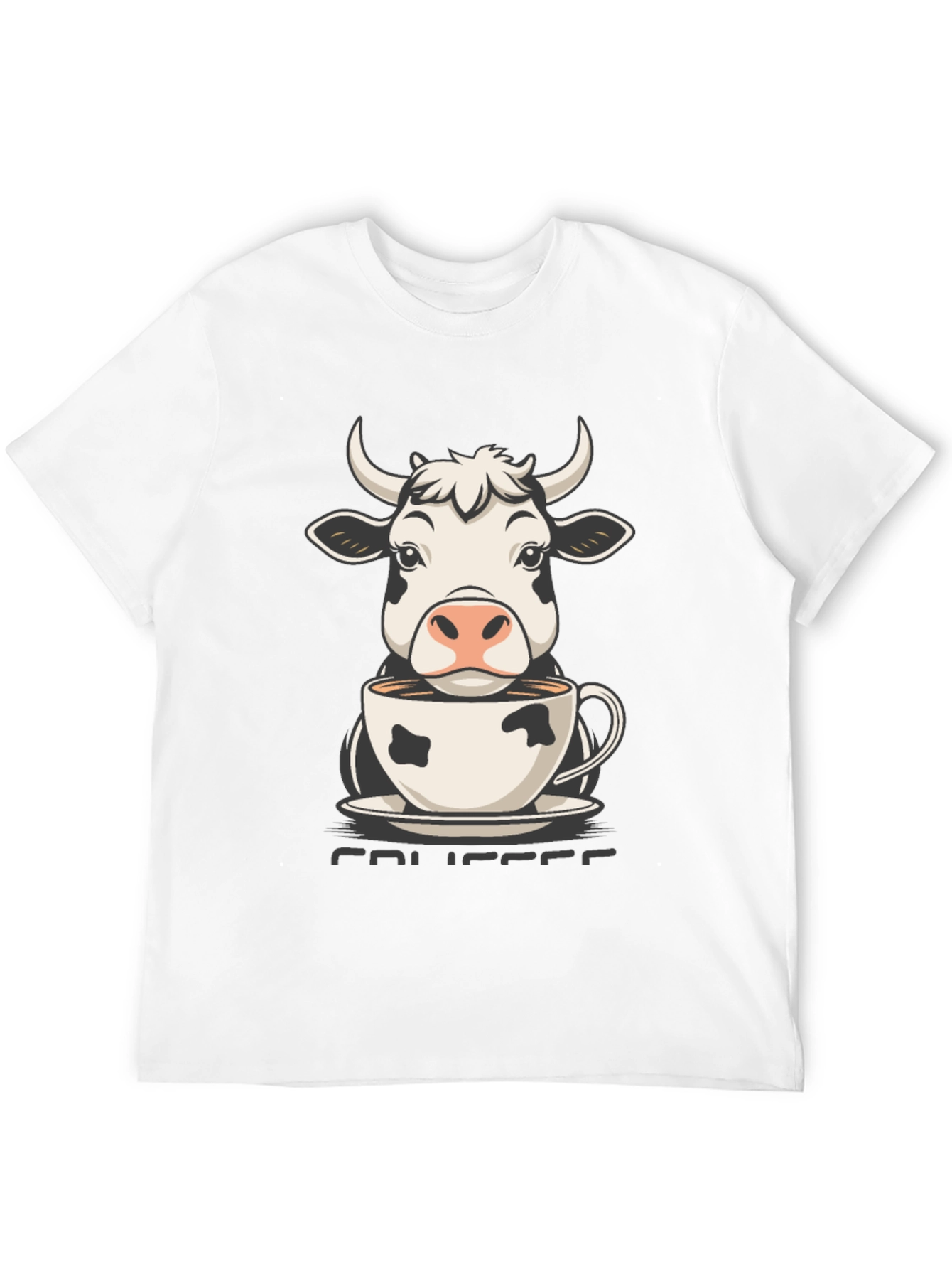 Cow Coffee T-Shirt - Cute Animal Tee