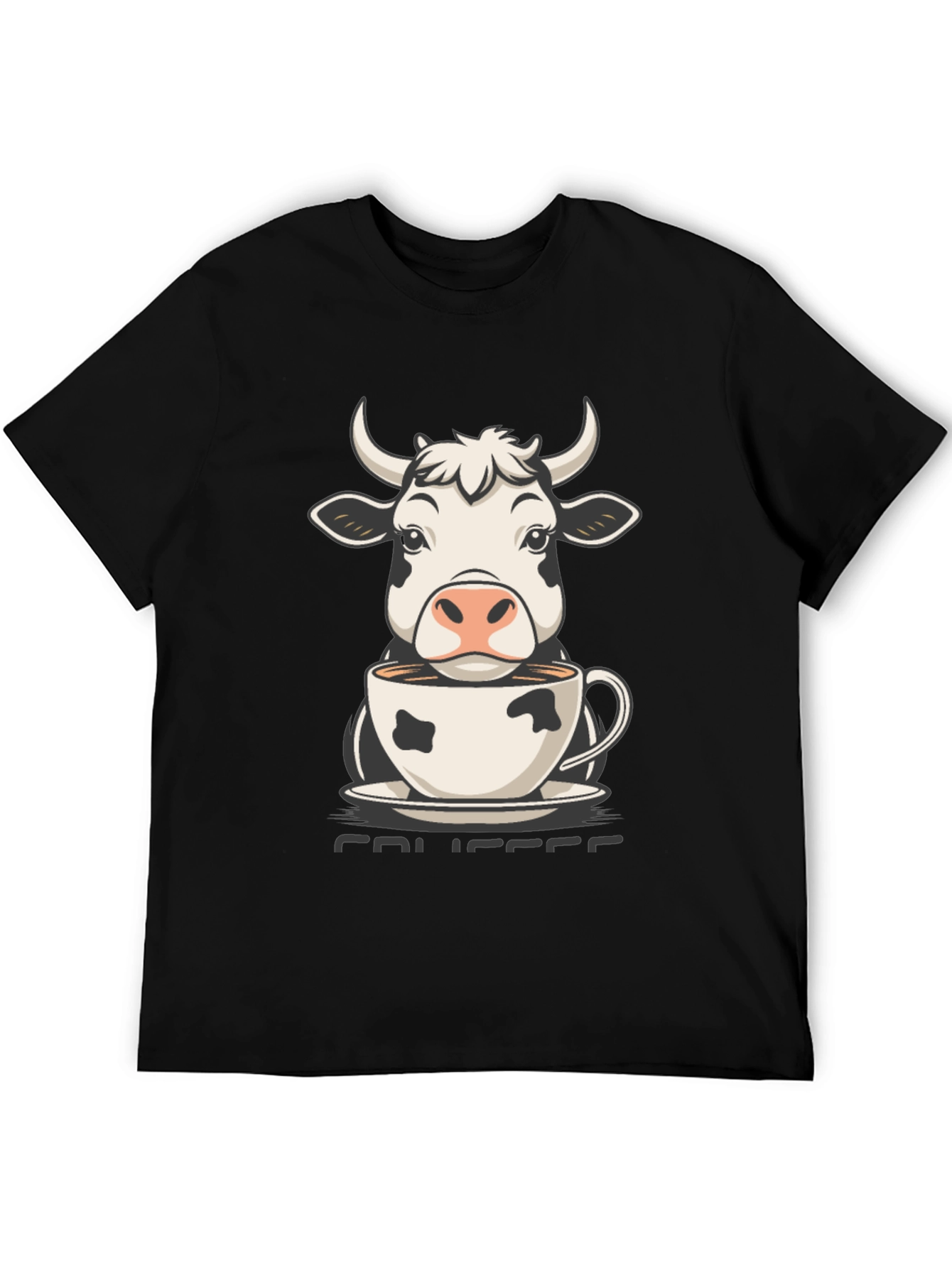 Cow Coffee T-Shirt - Cute Animal Tee