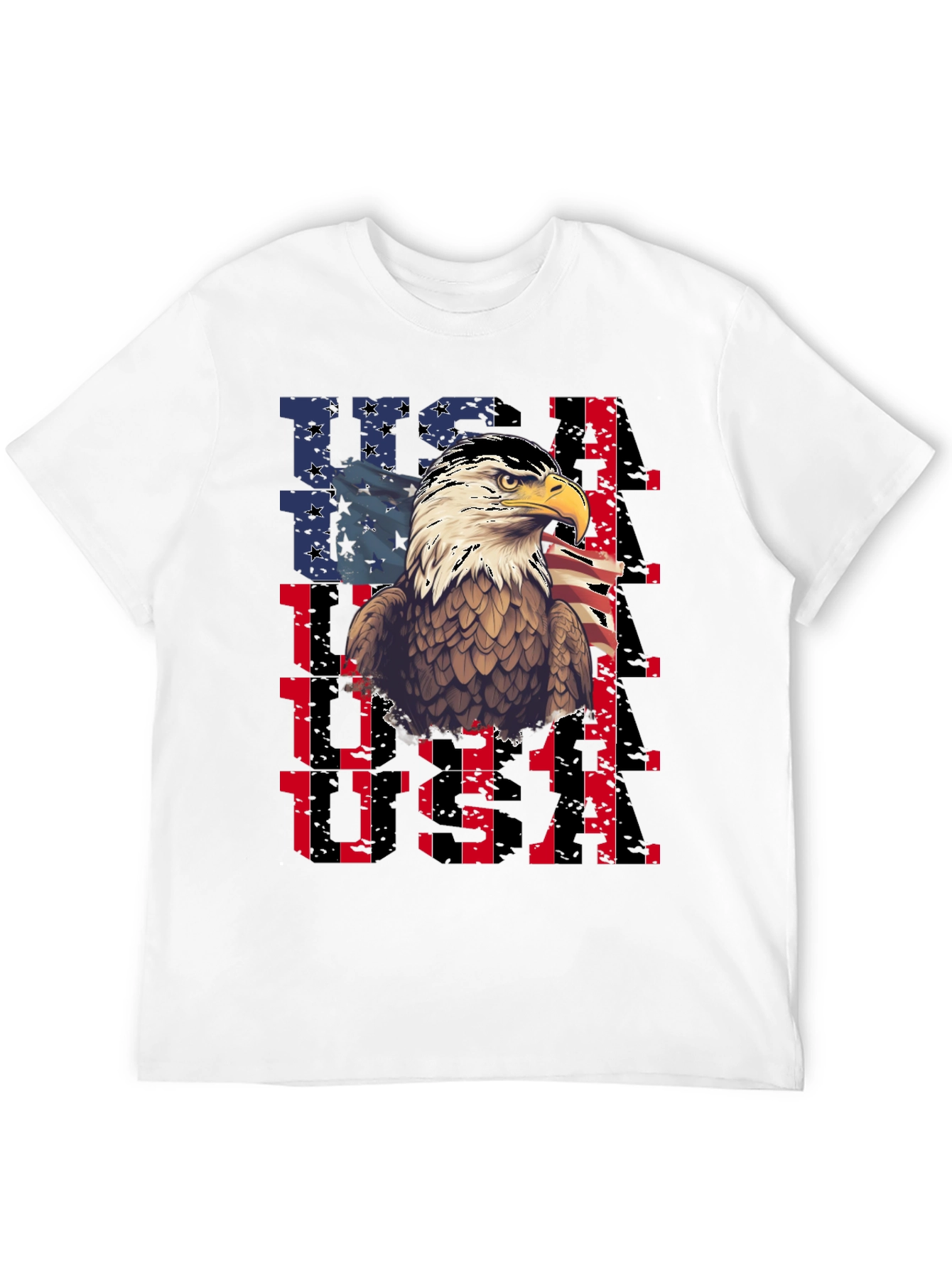 USA Eagle Graphic Tee Patriotic Mens T-Shirt