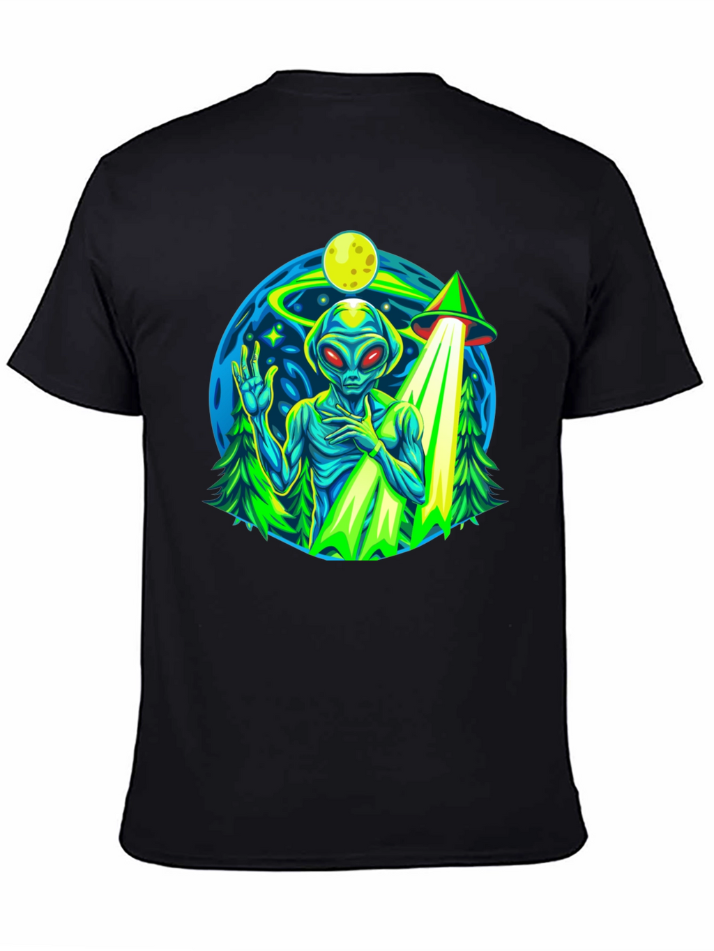 Alien UFO Abduction Graphic T-Shirt