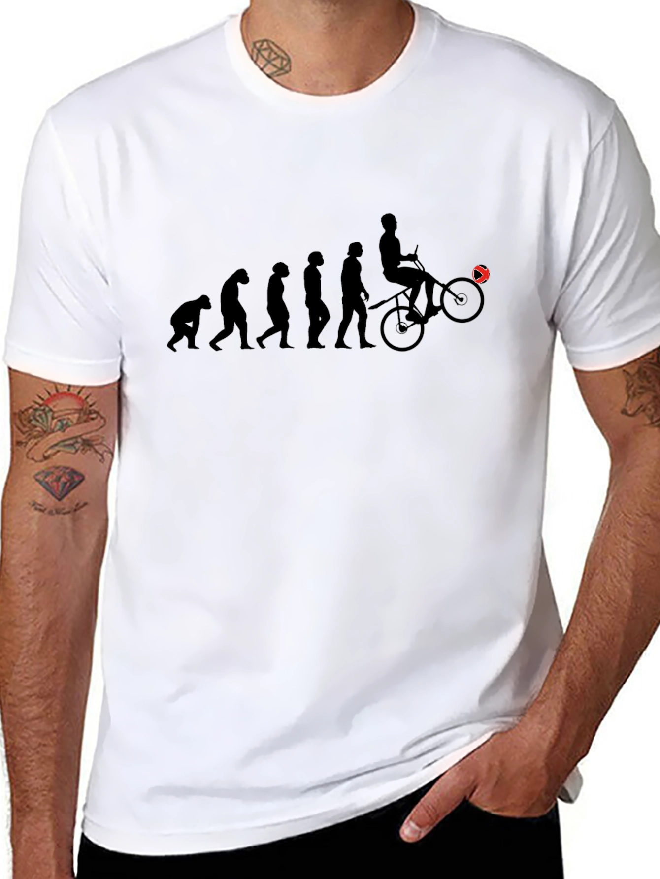 Evolution of Cyclist Graphic Tee - Black