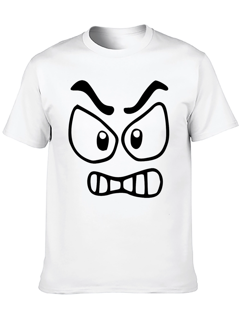 Angry Cartoon Face Black Graphic Tee