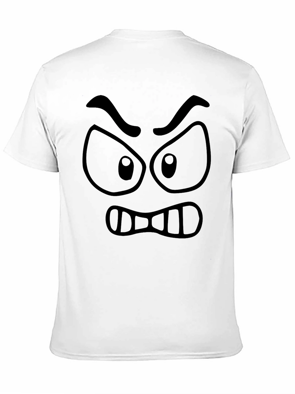 Angry Cartoon Face Black Graphic Tee