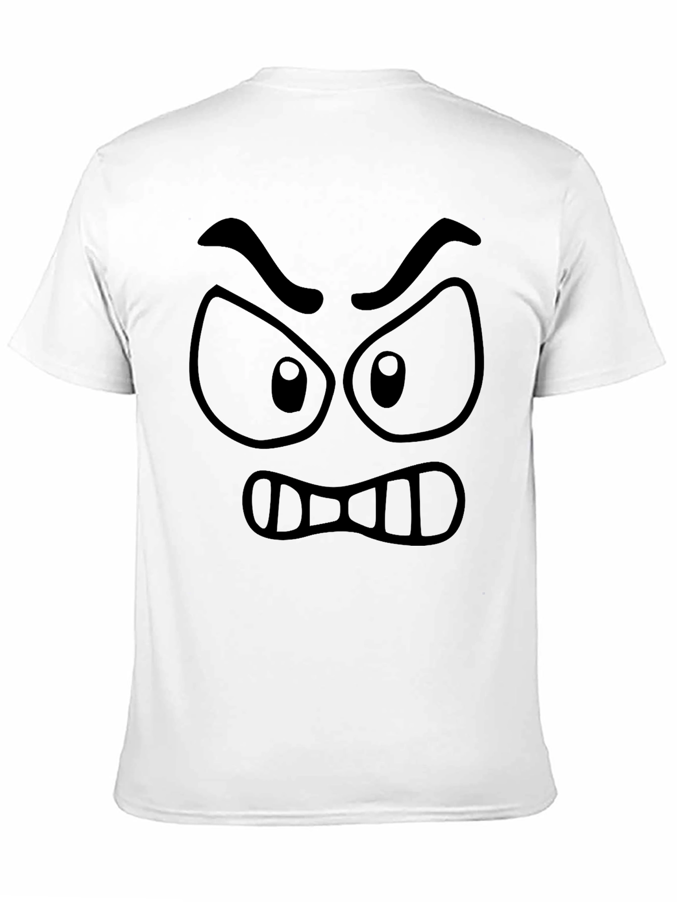 Angry Cartoon Face Black Graphic Tee