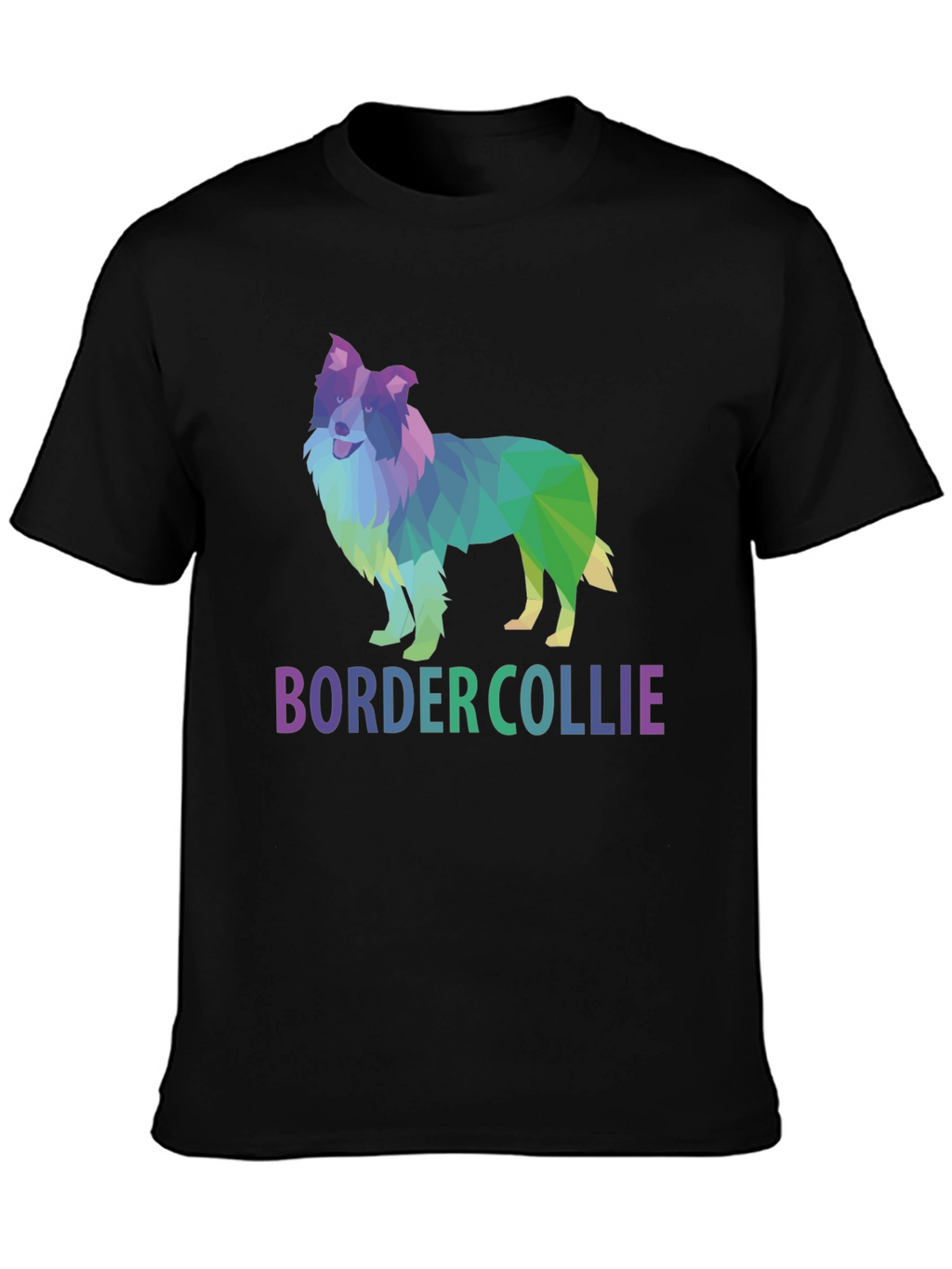 Geometric Border Collie Graphic T-Shirt
