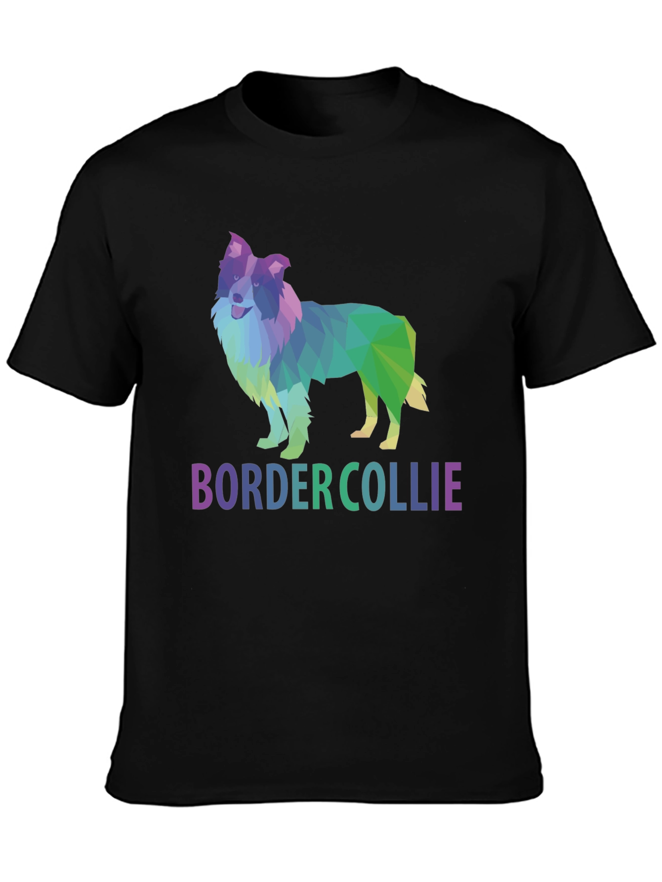 Geometric Border Collie Graphic T-Shirt