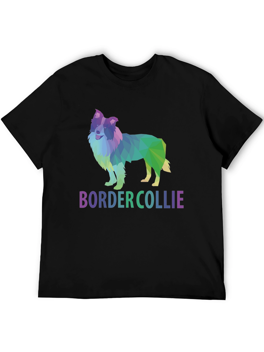 Geometric Border Collie Graphic T-Shirt