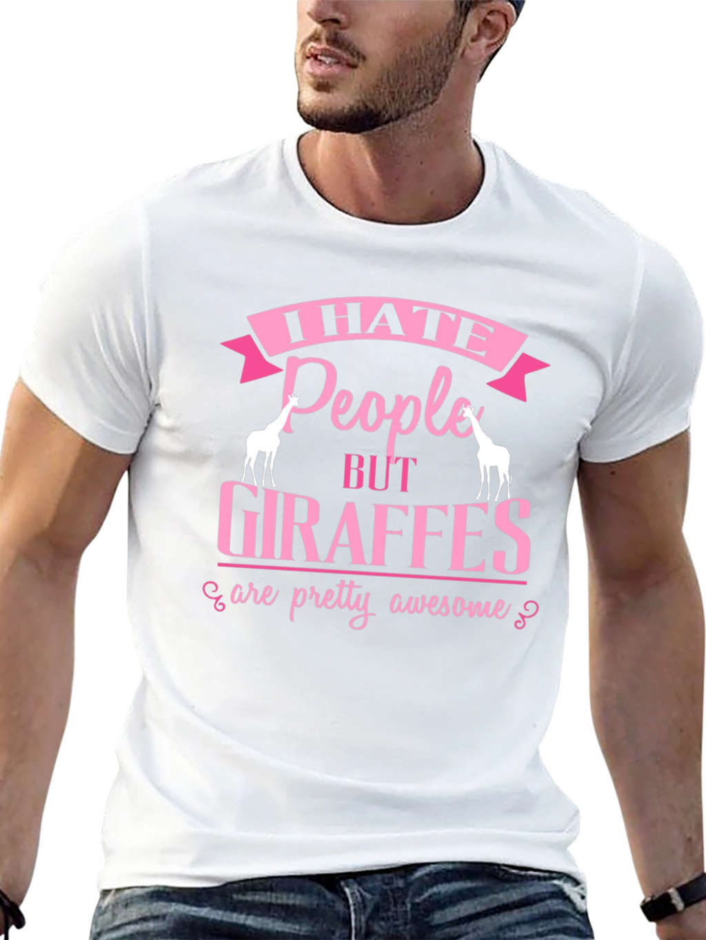 I Hate People But Giraffes Are Awesome T-Shirt