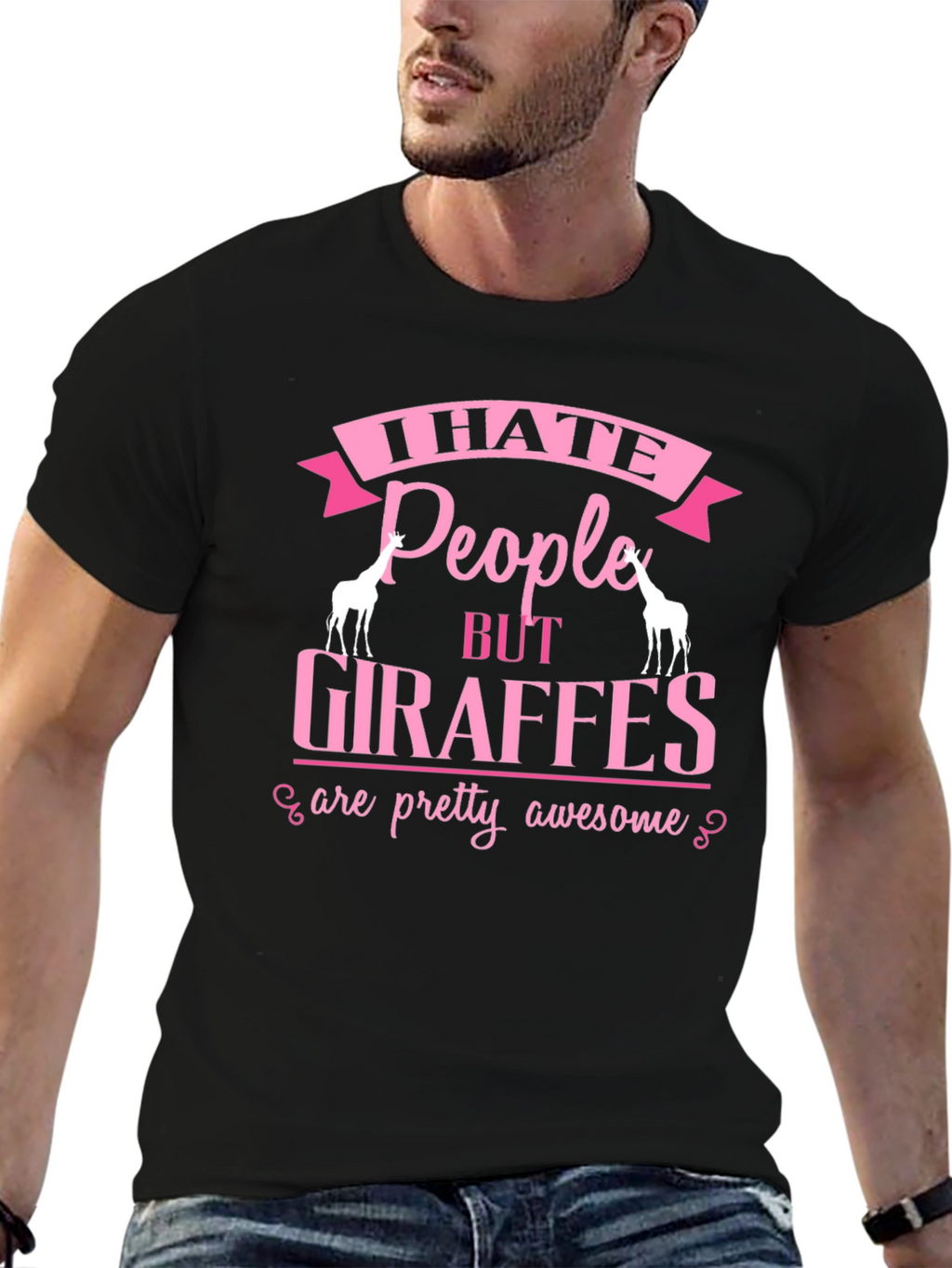 I Hate People But Giraffes Are Awesome T-Shirt