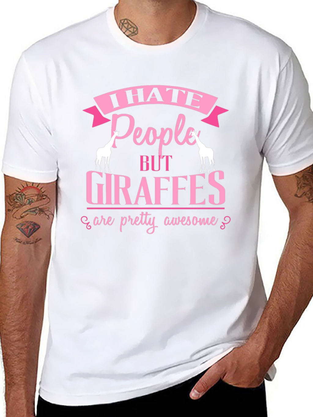 I Hate People But Giraffes Are Awesome T-Shirt