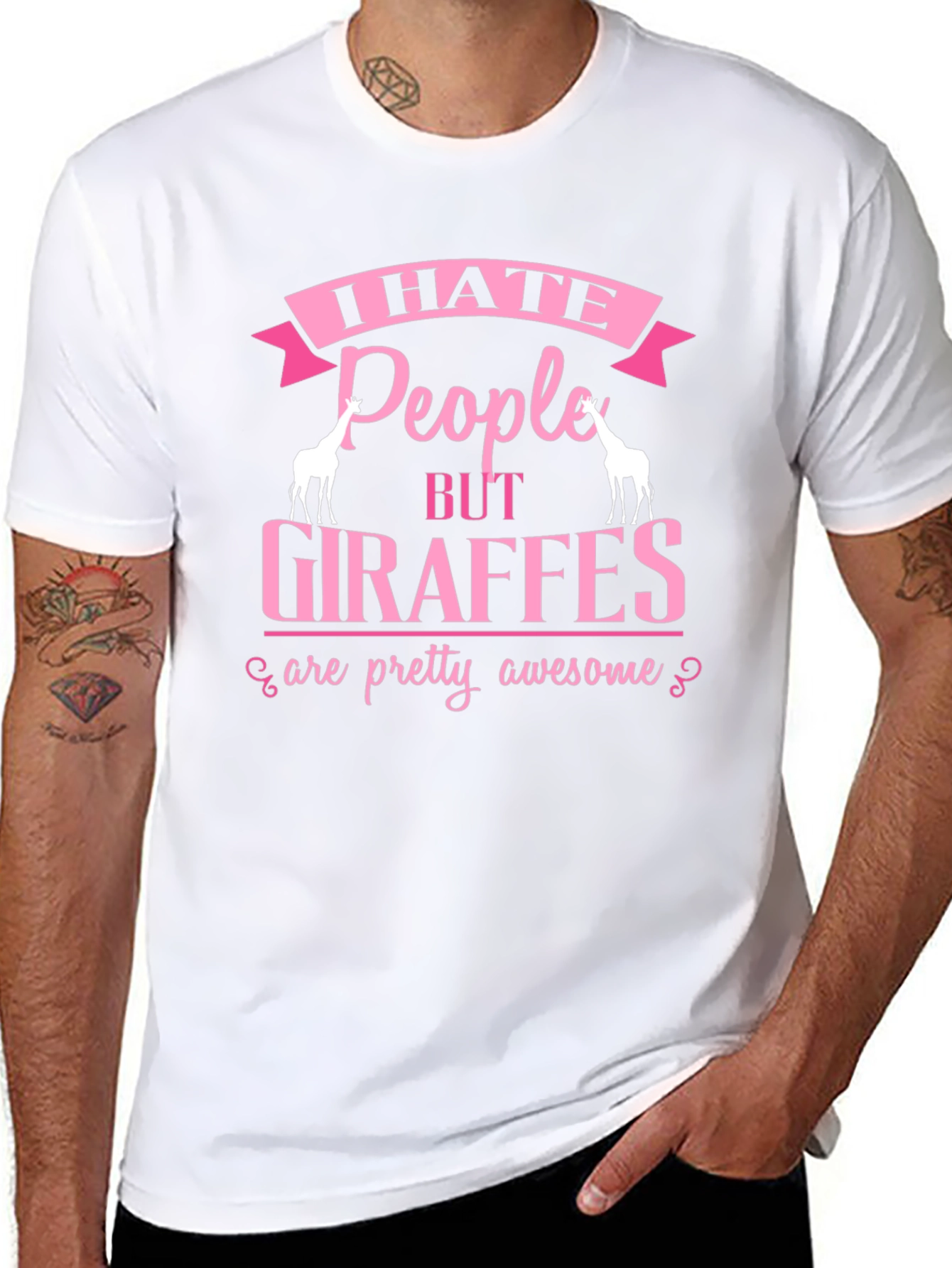 I Hate People But Giraffes Are Awesome T-Shirt