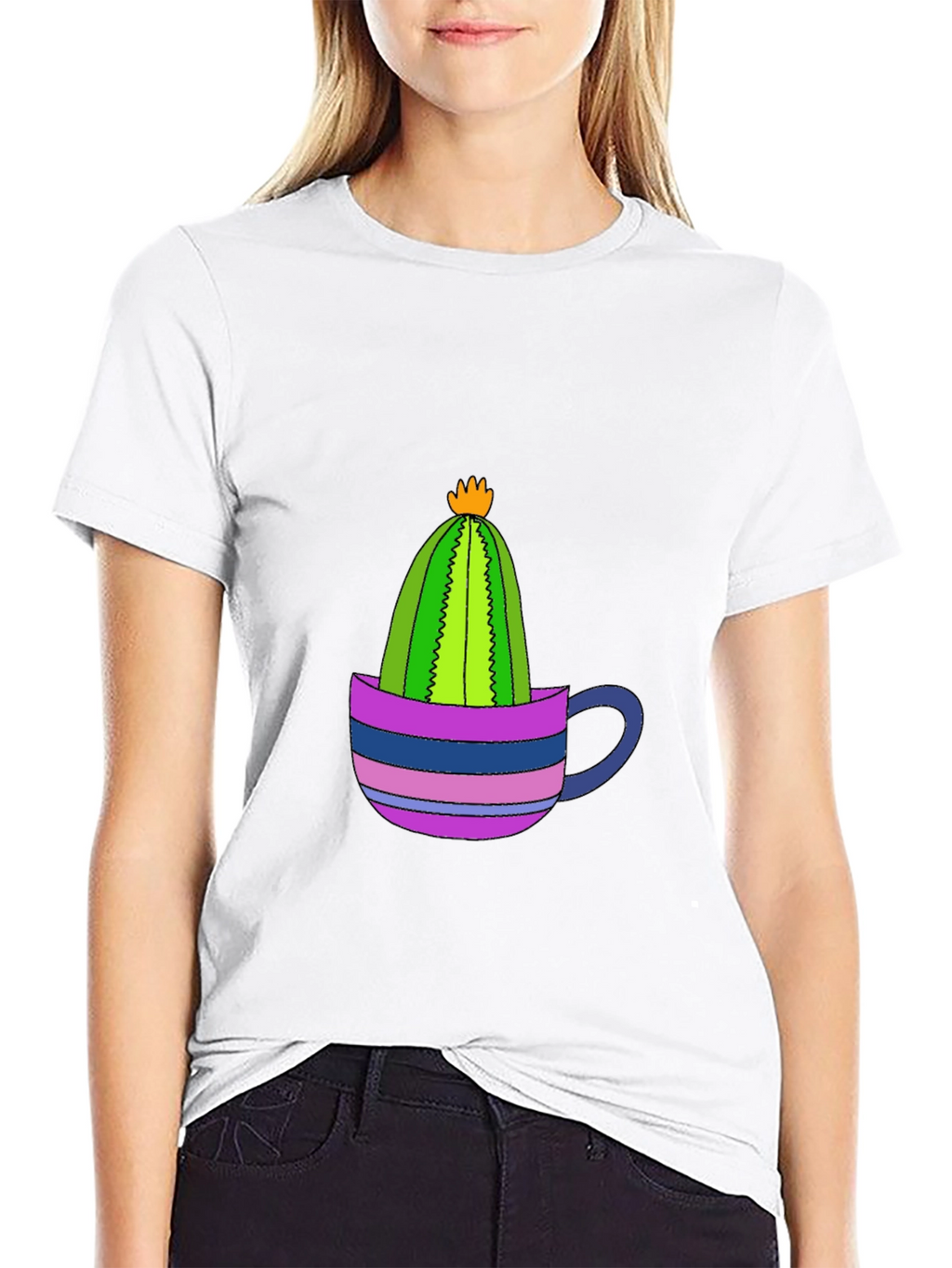 Cactus in a Cup Black T-Shirt