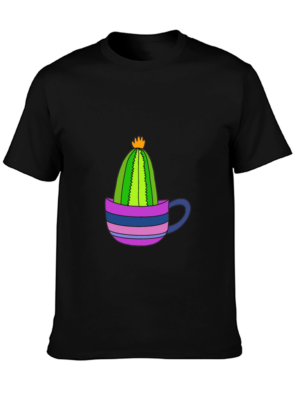 Cactus in a Cup Black T-Shirt