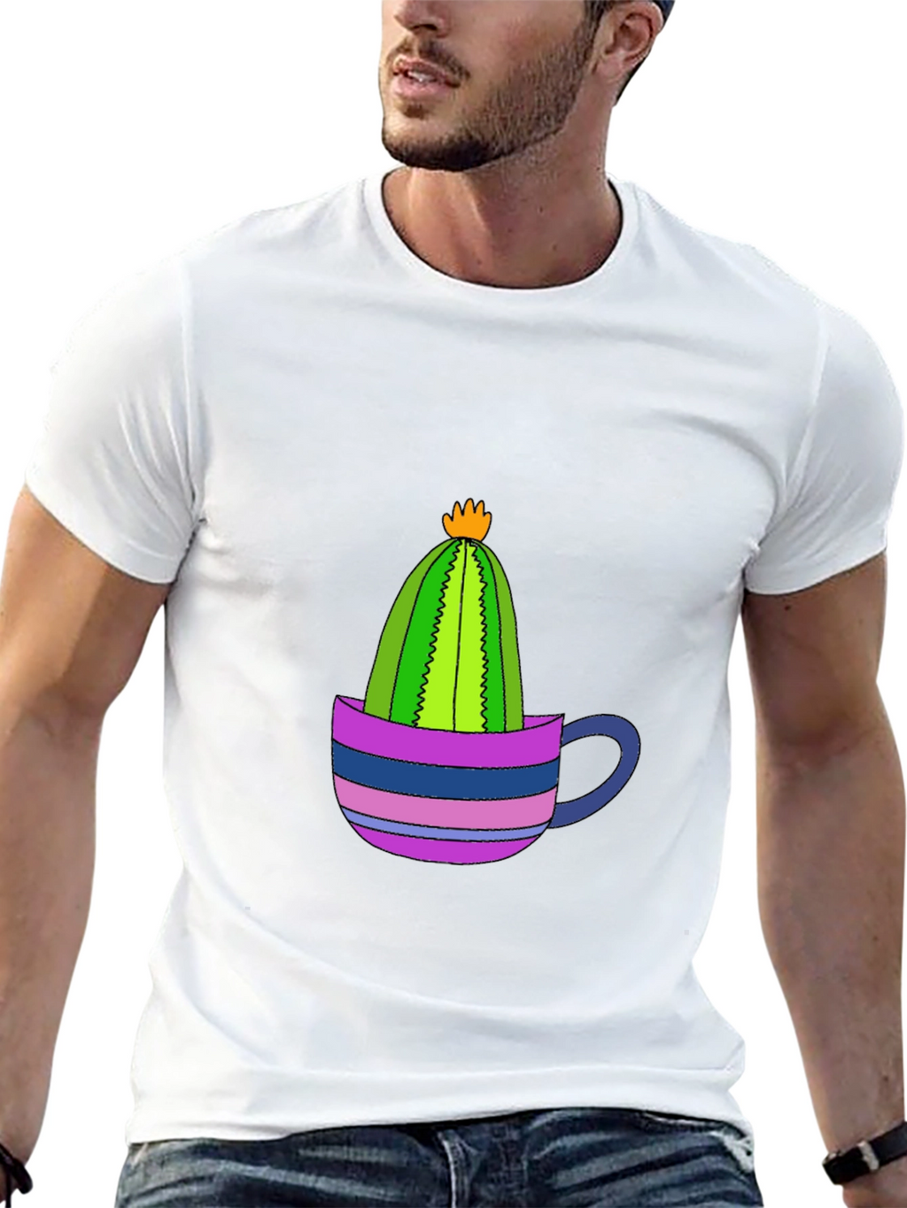 Cactus in a Cup Black T-Shirt