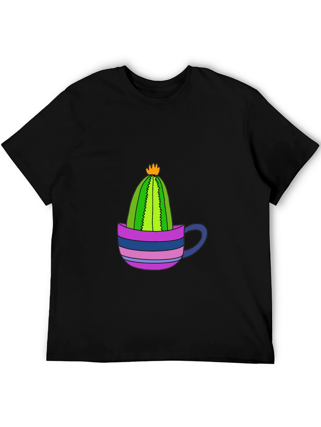 Cactus in a Cup Black T-Shirt