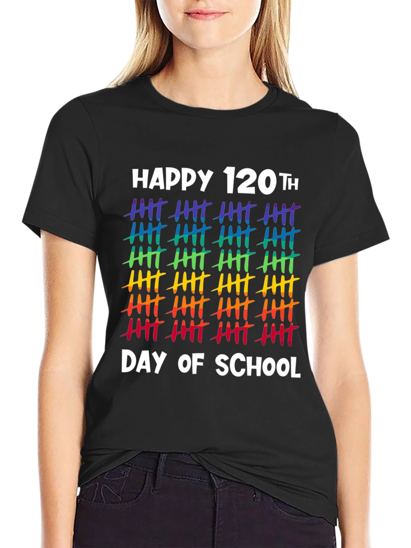 Happy 120th Day of School Rainbow Tally Marks T-Shirt