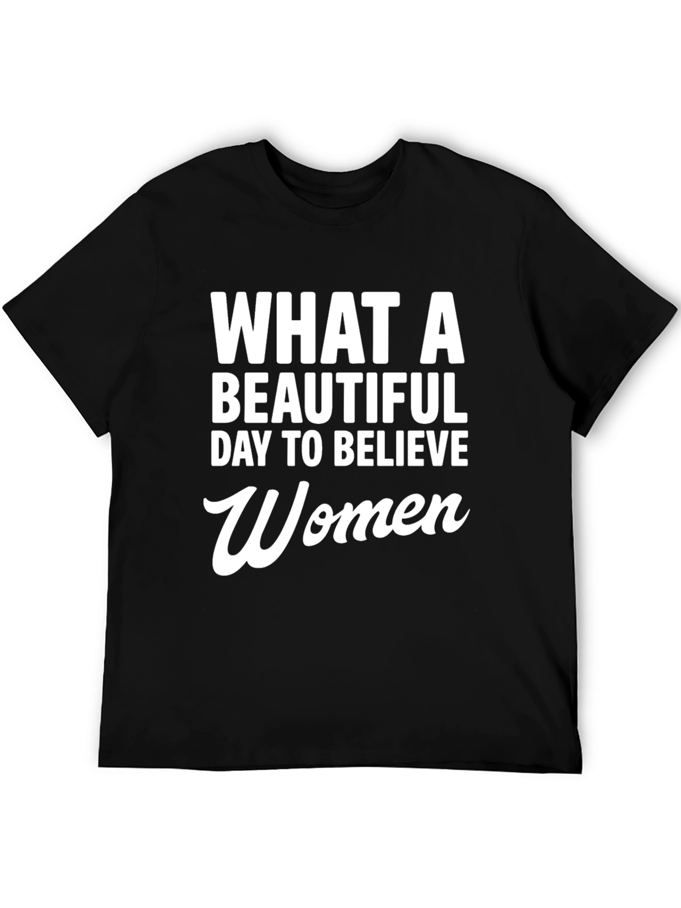 Believe Women Graphic Tee - Black Crew Neck