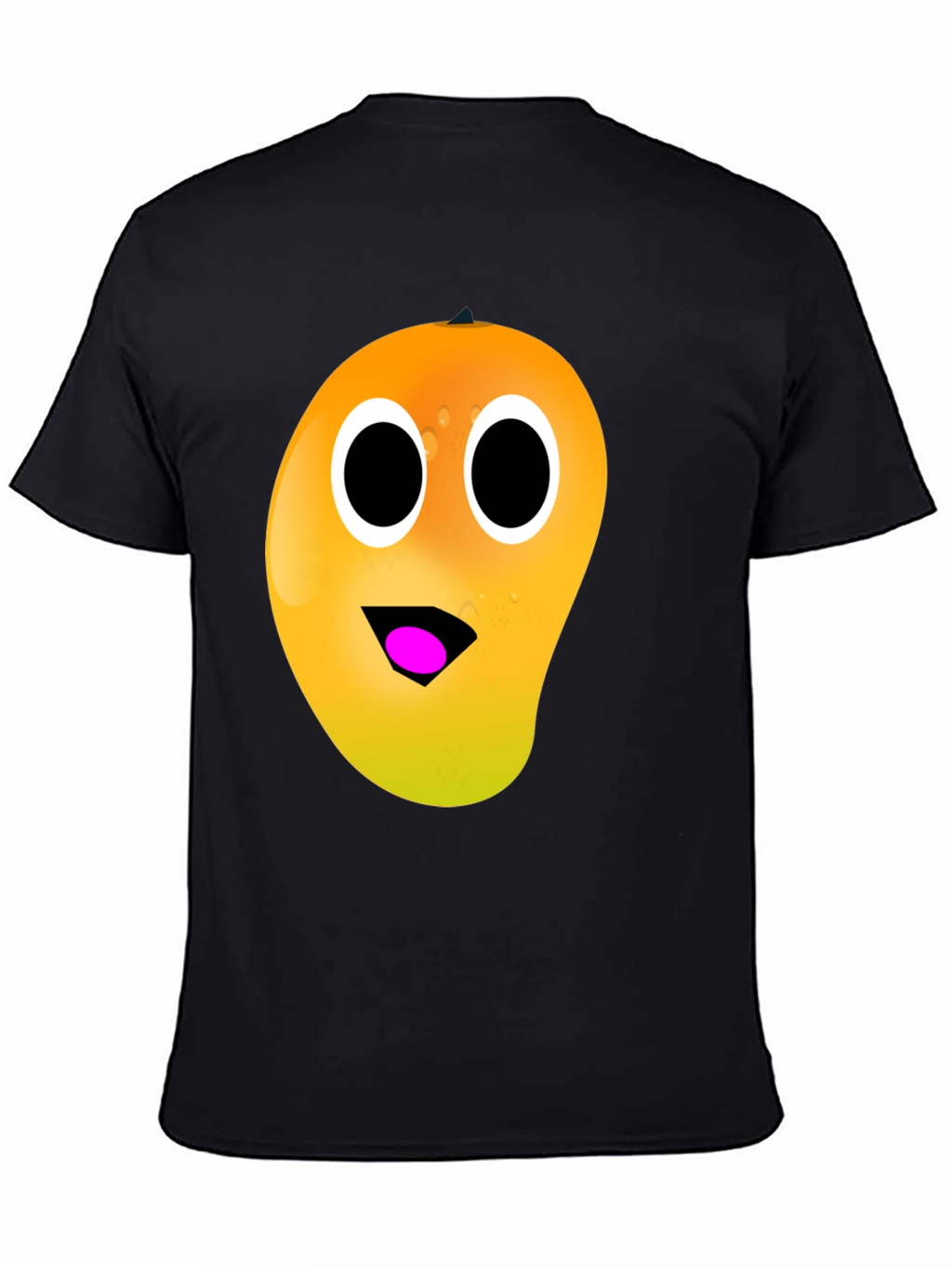 Funny Mango Face T-Shirt - Black Casual Tee