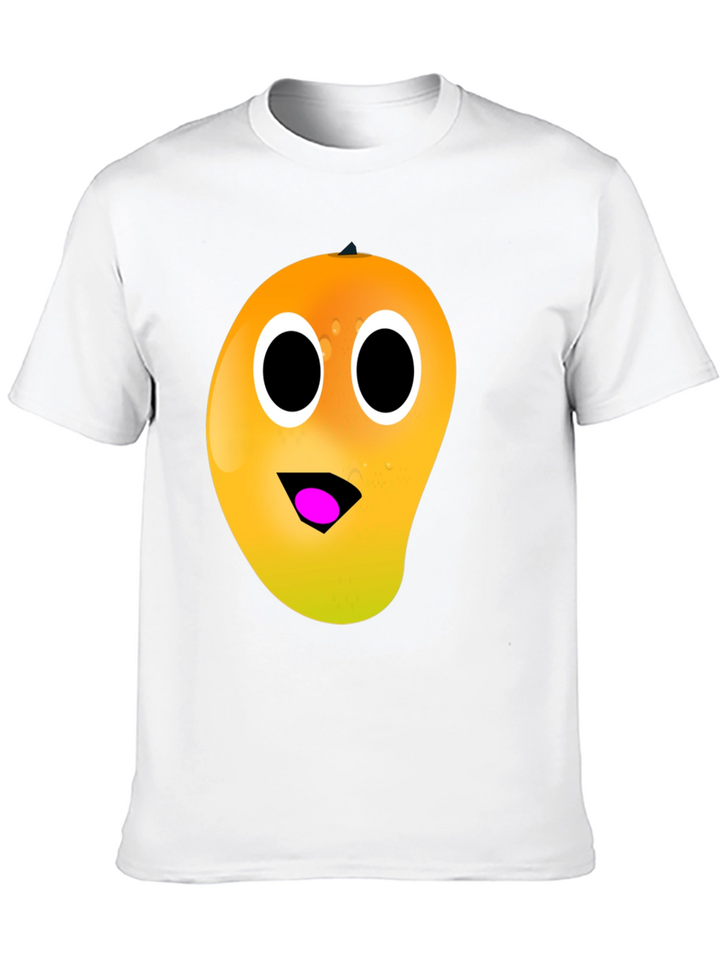 Funny Mango Face T-Shirt - Black Casual Tee