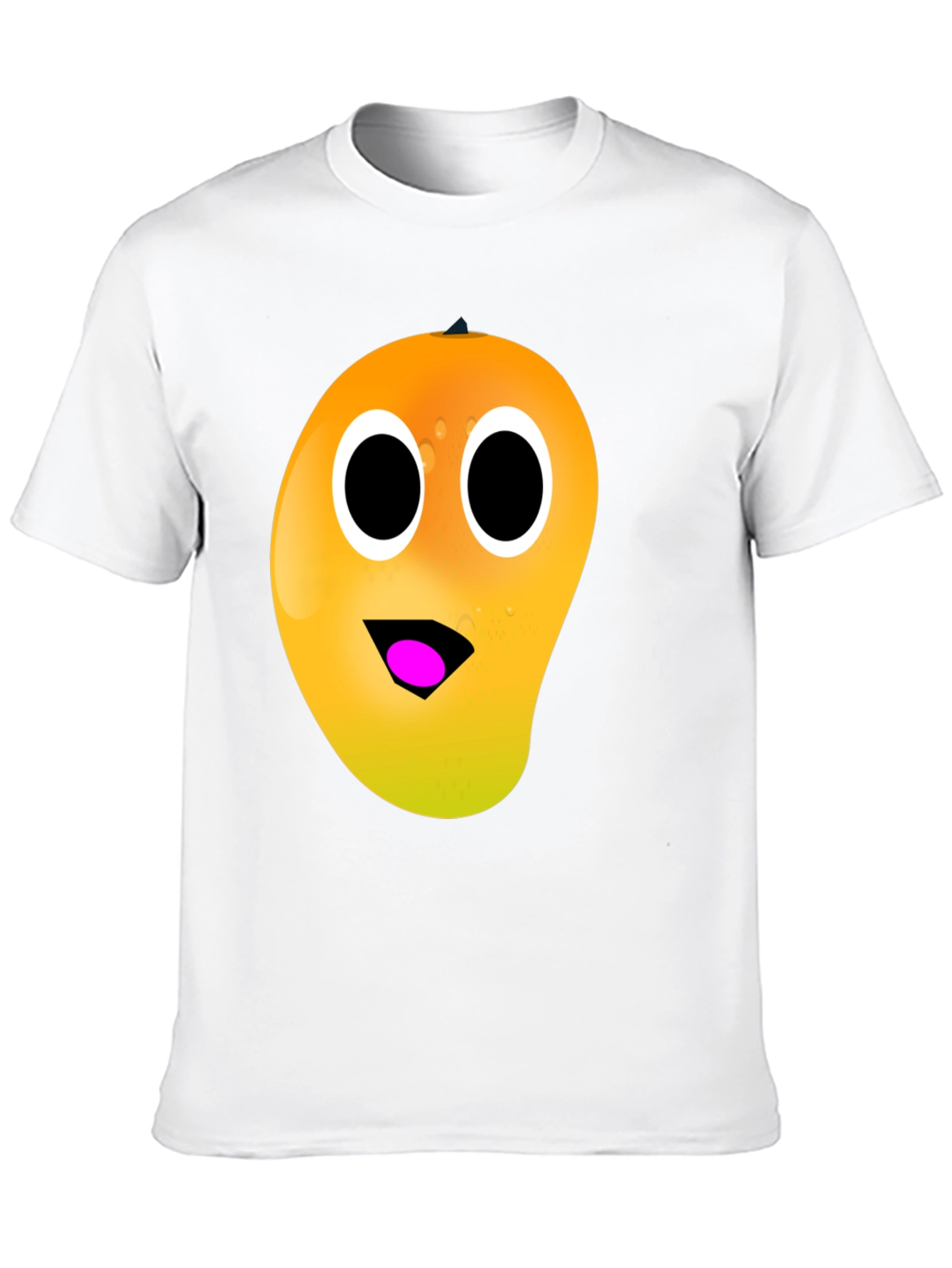 Funny Mango Face T-Shirt - Black Casual Tee