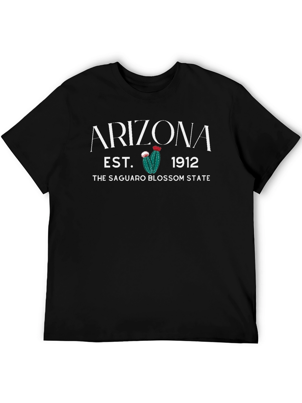 Arizona Saguaro Blossom State Black T-Shirt