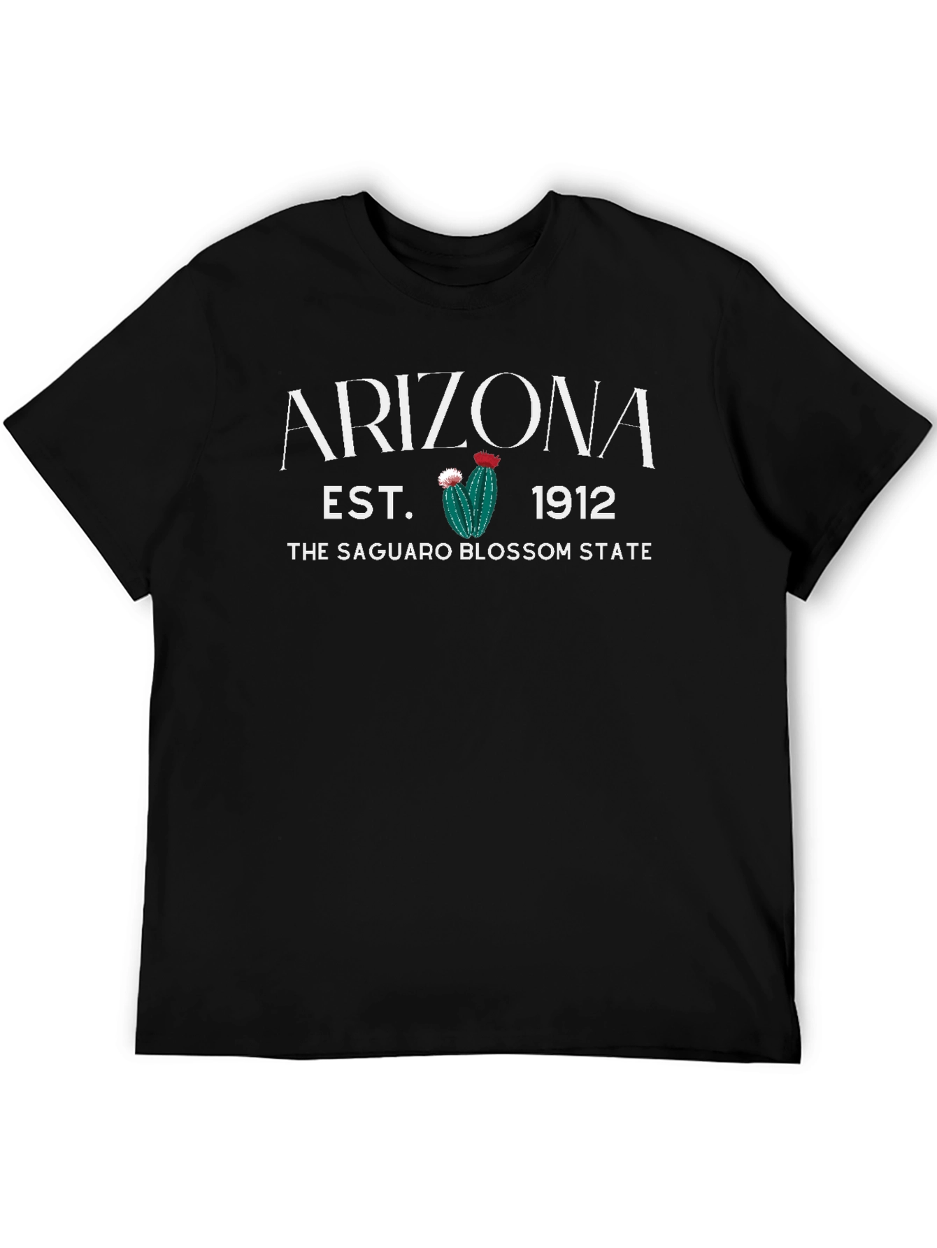 Arizona Saguaro Blossom State Black T-Shirt
