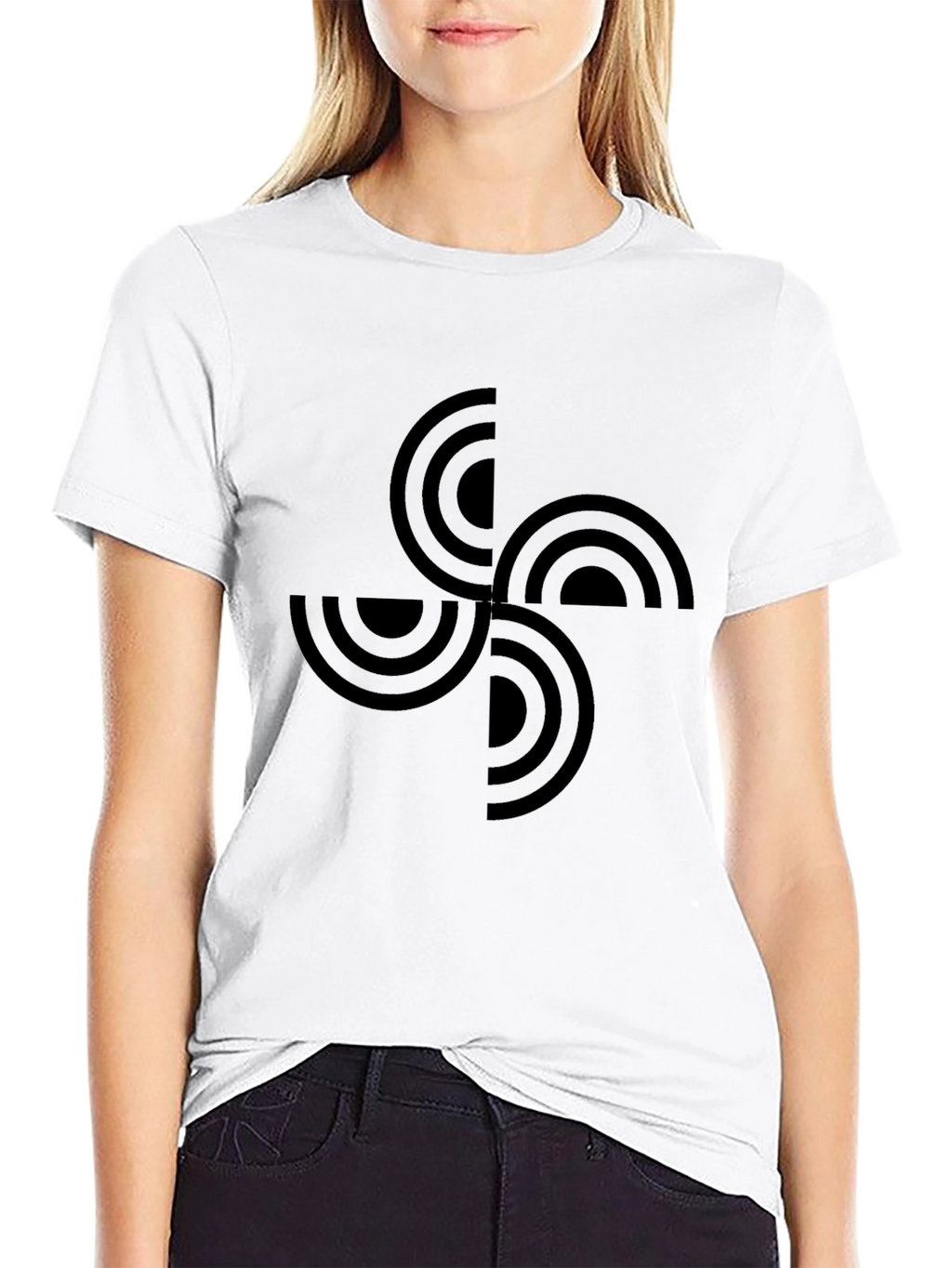 Geometric Basque Cross Black T-Shirt