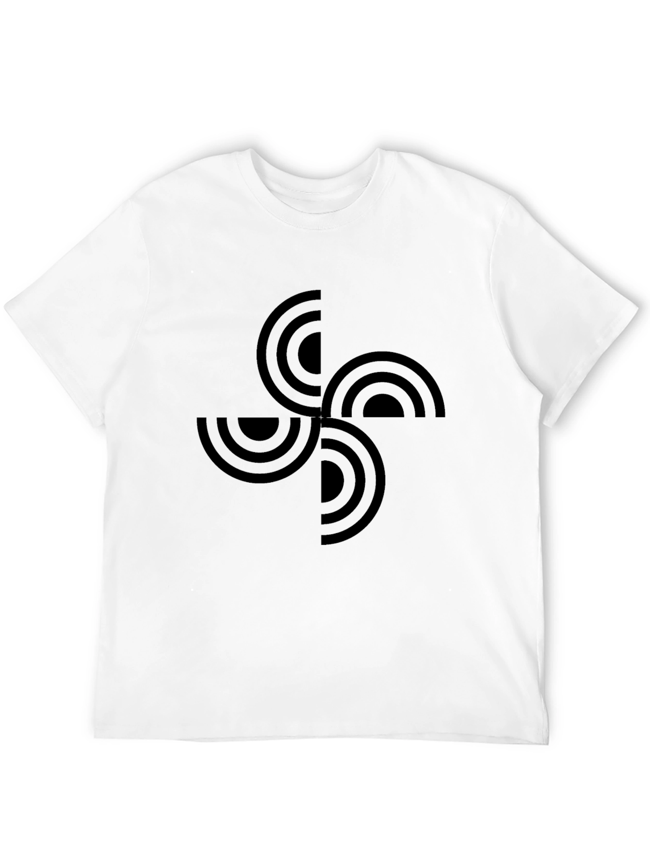 Geometric Basque Cross Black T-Shirt