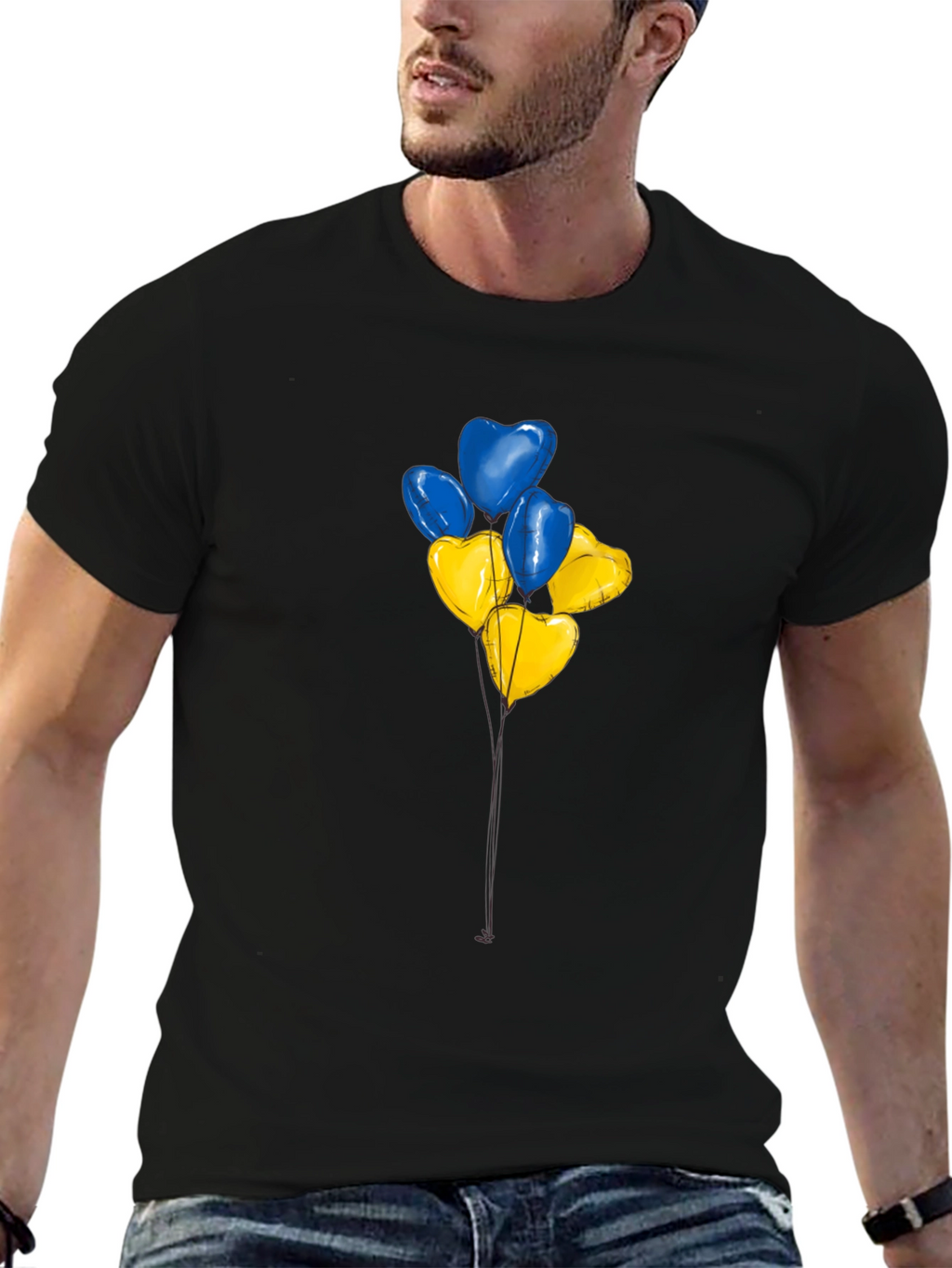 Ukraine Heart Balloons Graphic Tee