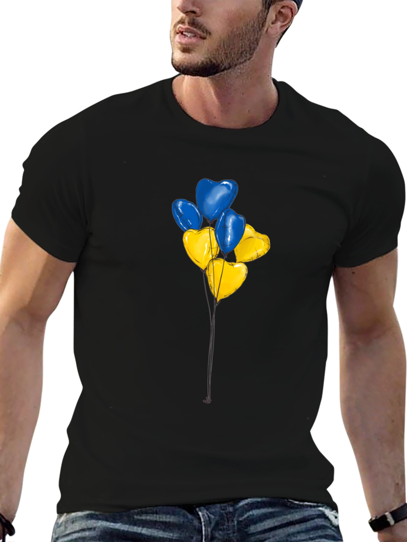 Ukraine Heart Balloons Graphic Tee