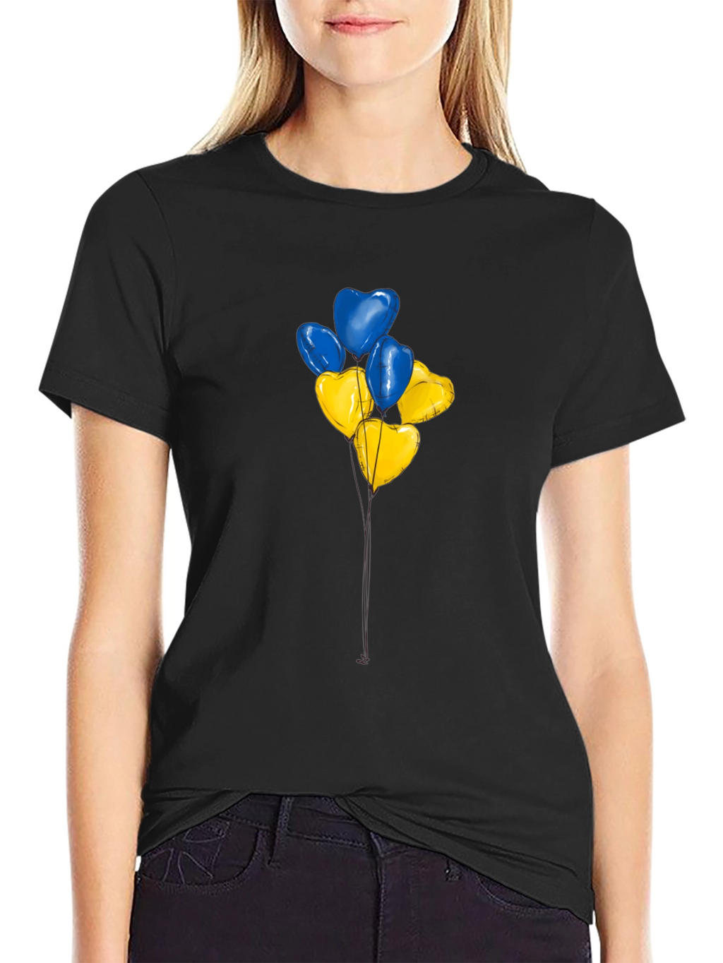 Ukraine Heart Balloons Graphic Tee