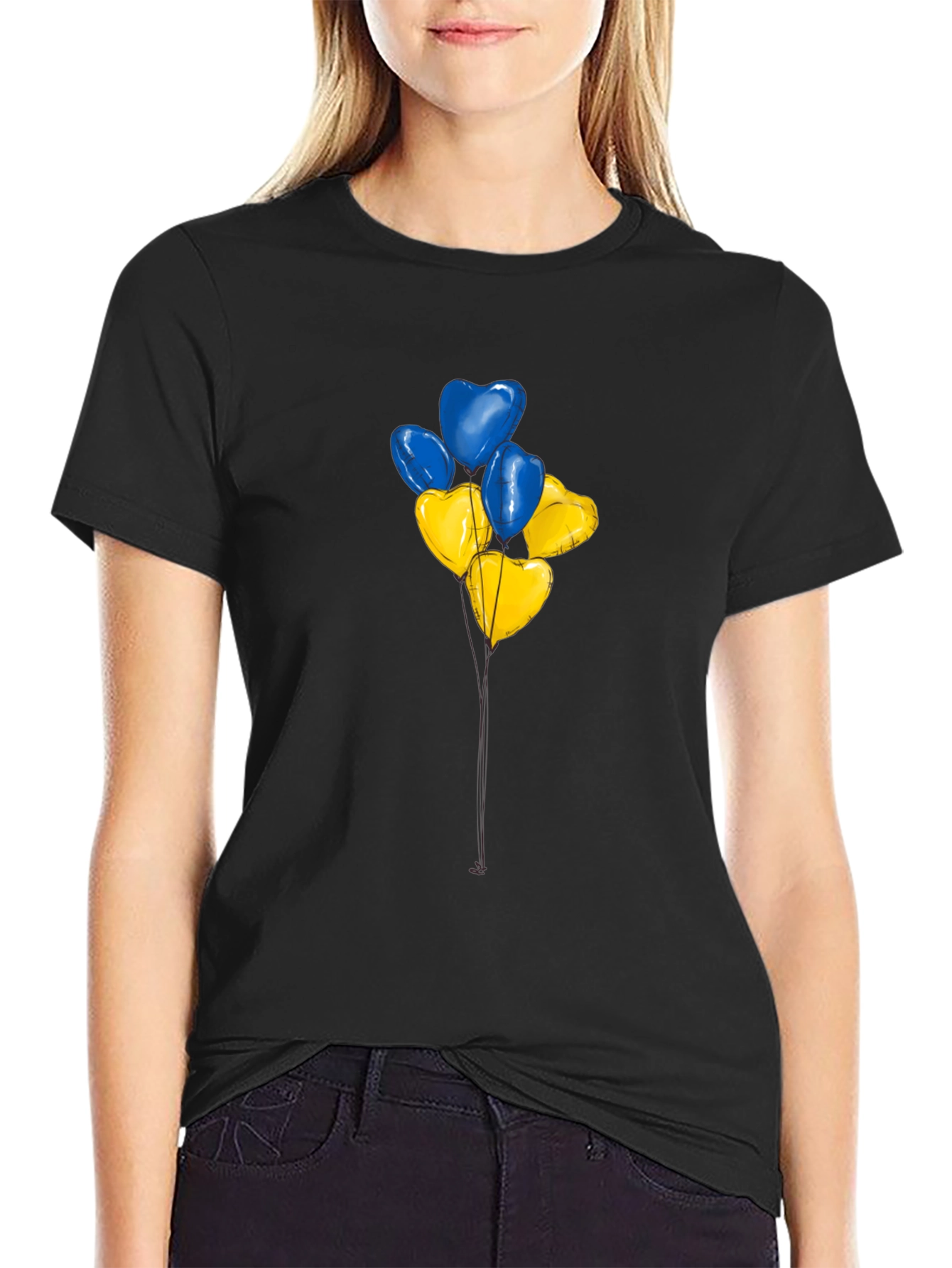 Ukraine Heart Balloons Graphic Tee