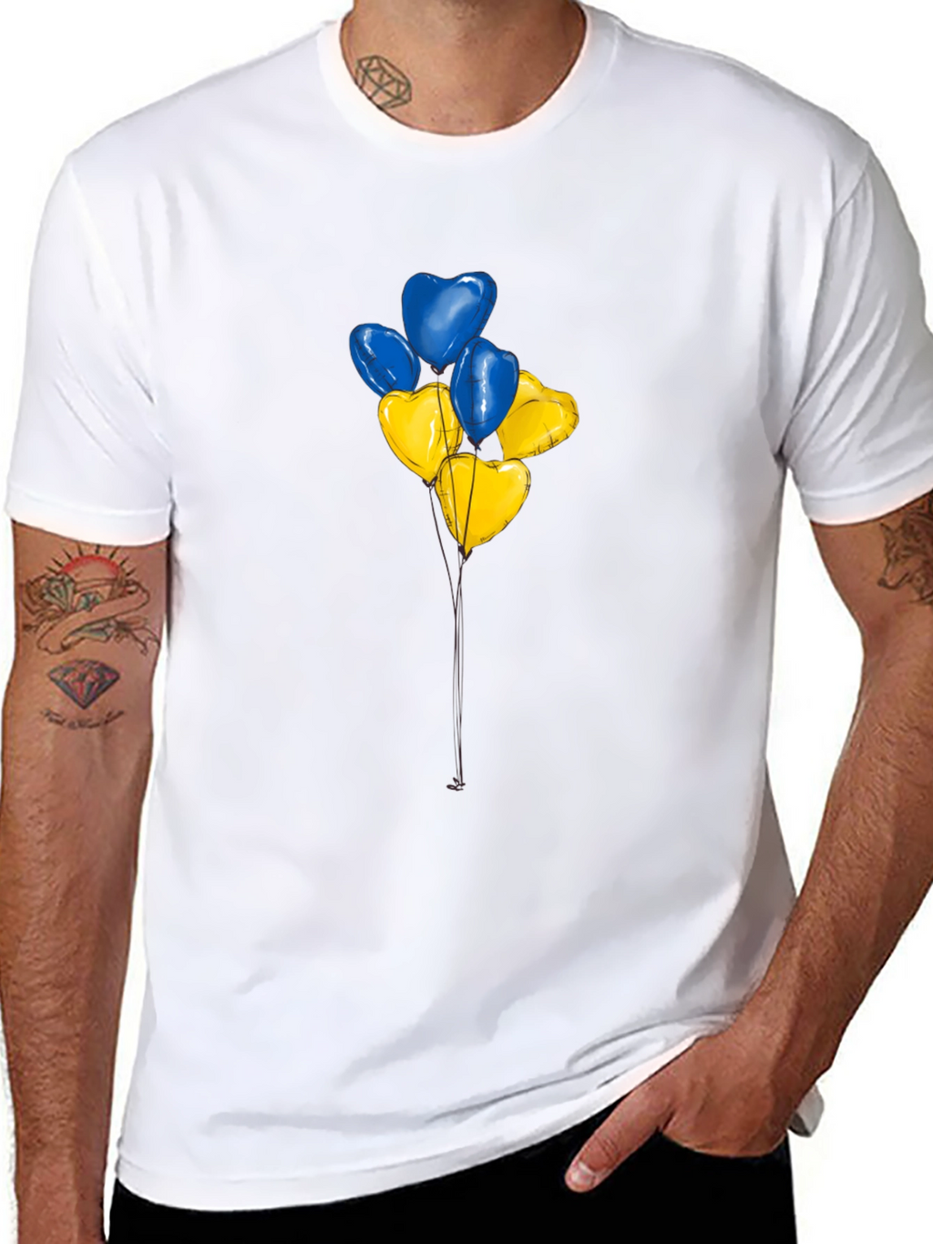 Ukraine Heart Balloons Graphic Tee
