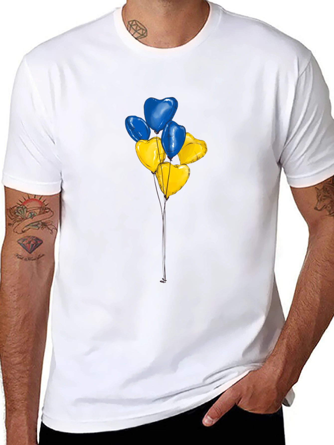 Ukraine Heart Balloons Graphic Tee