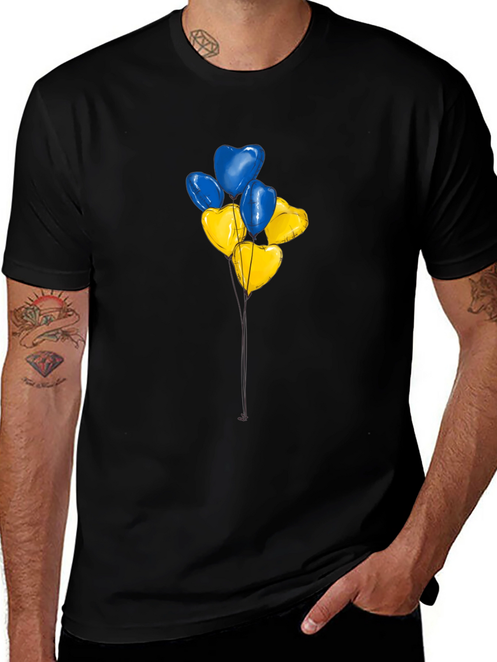 Ukraine Heart Balloons Graphic Tee