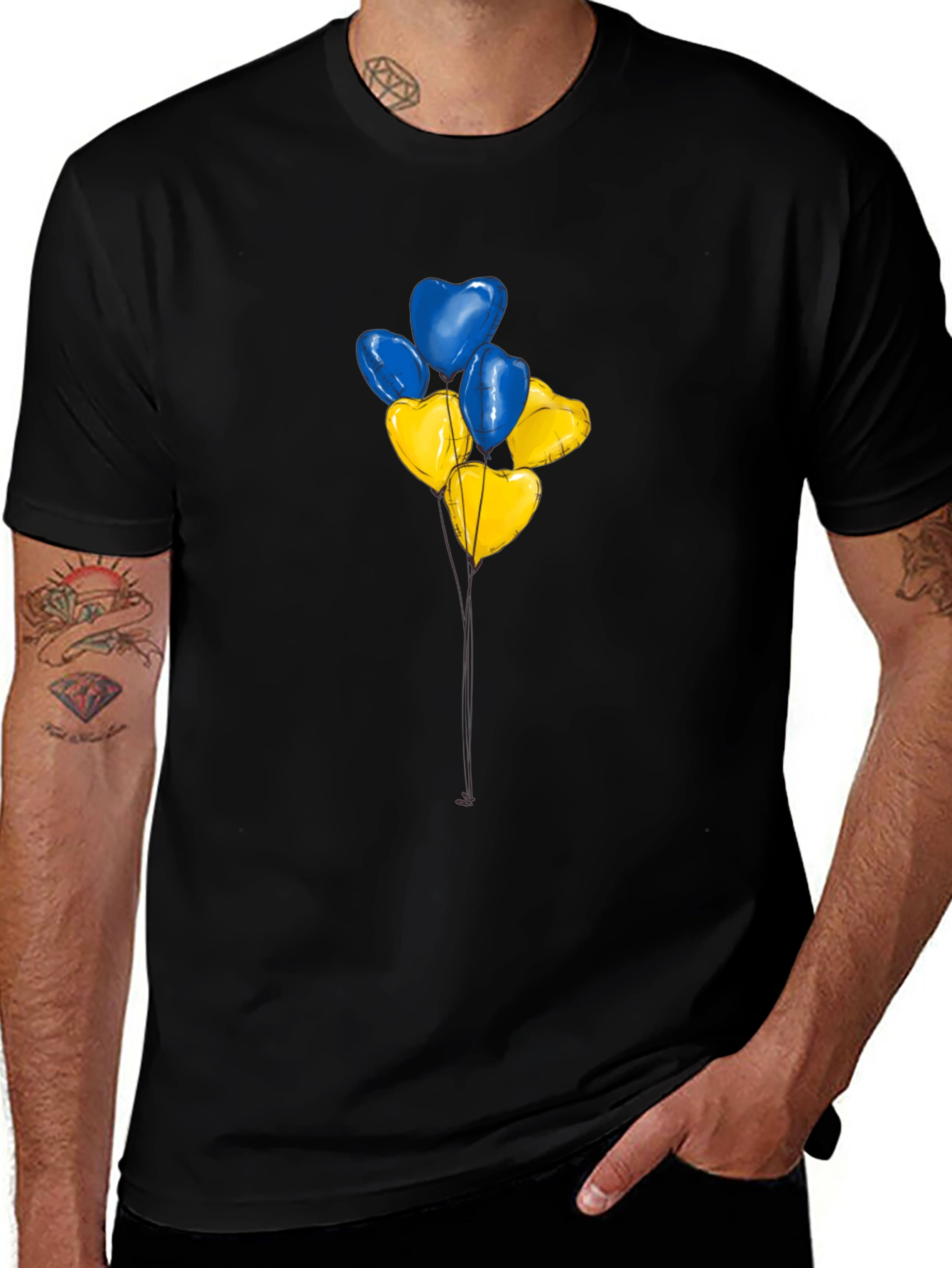 Ukraine Heart Balloons Graphic Tee