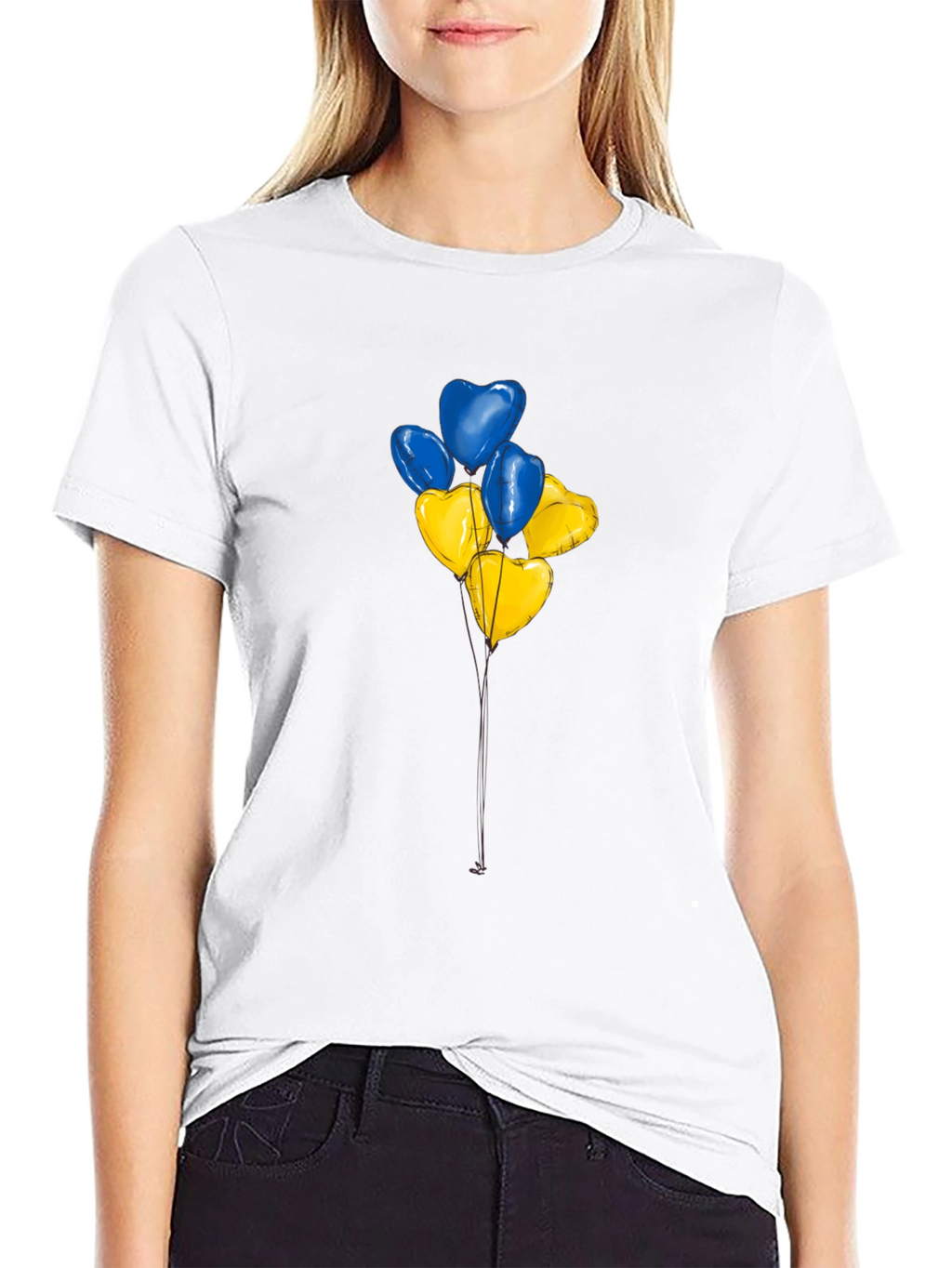 Ukraine Heart Balloons Graphic Tee