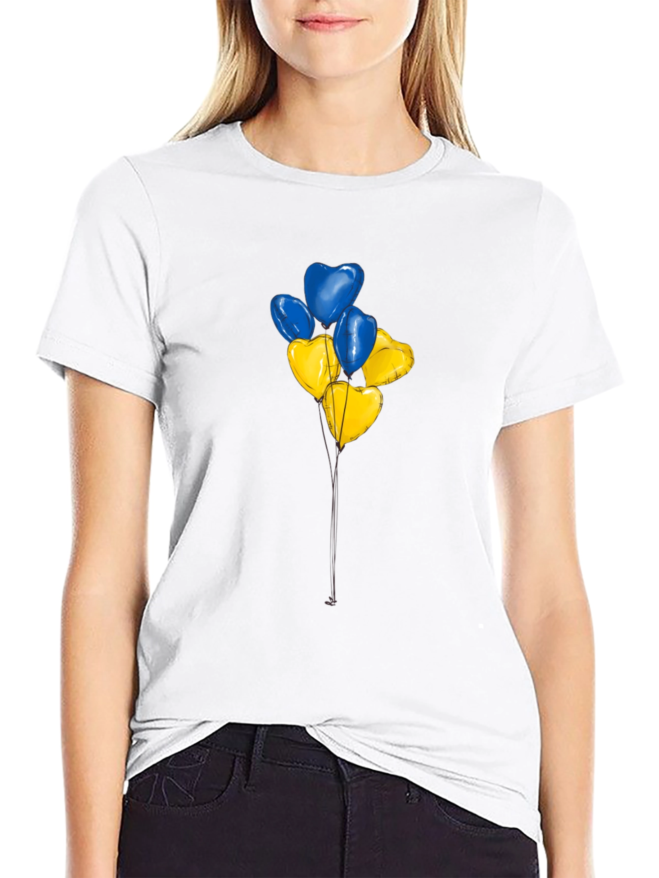 Ukraine Heart Balloons Graphic Tee