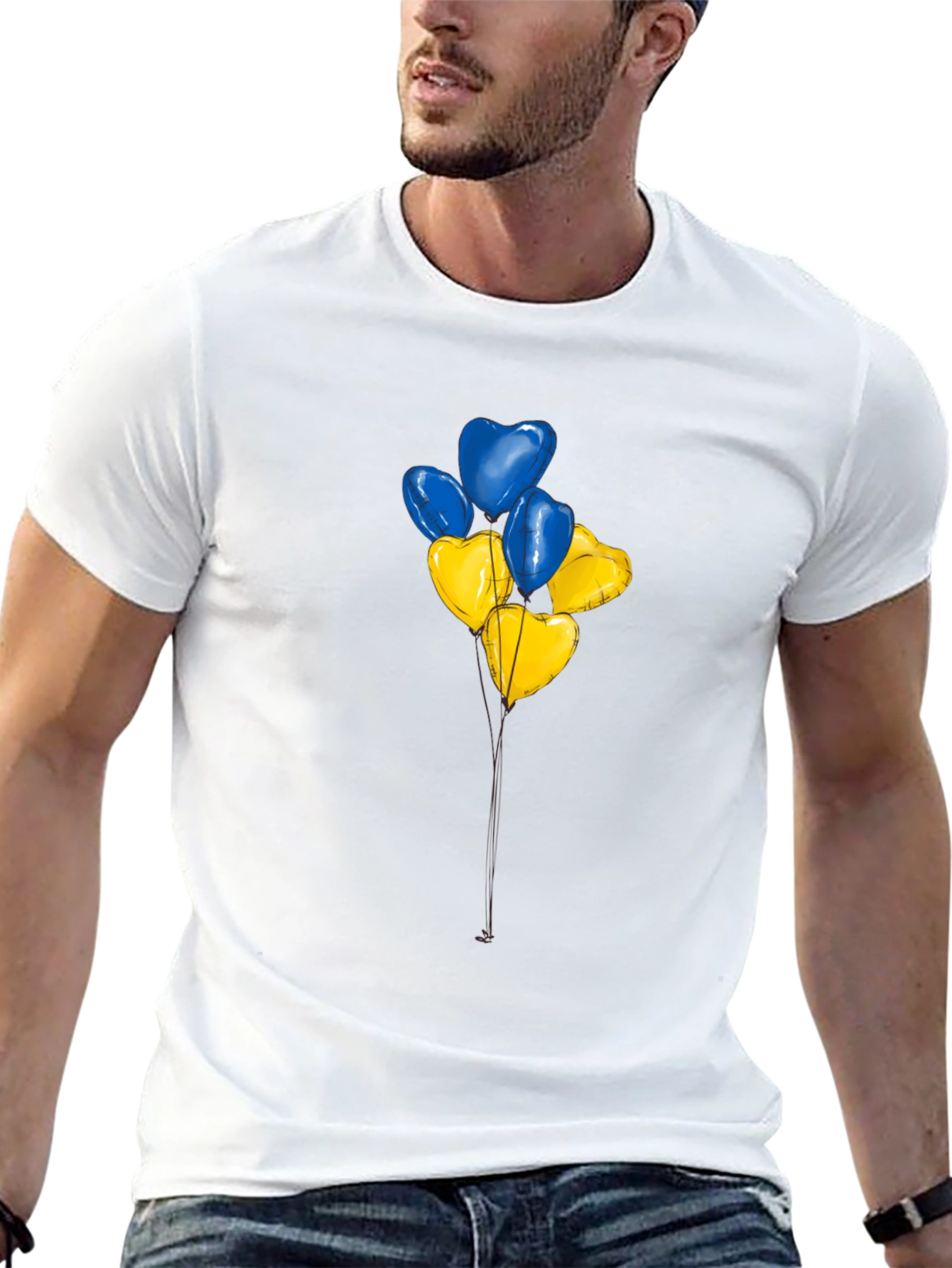 Ukraine Heart Balloons Graphic Tee