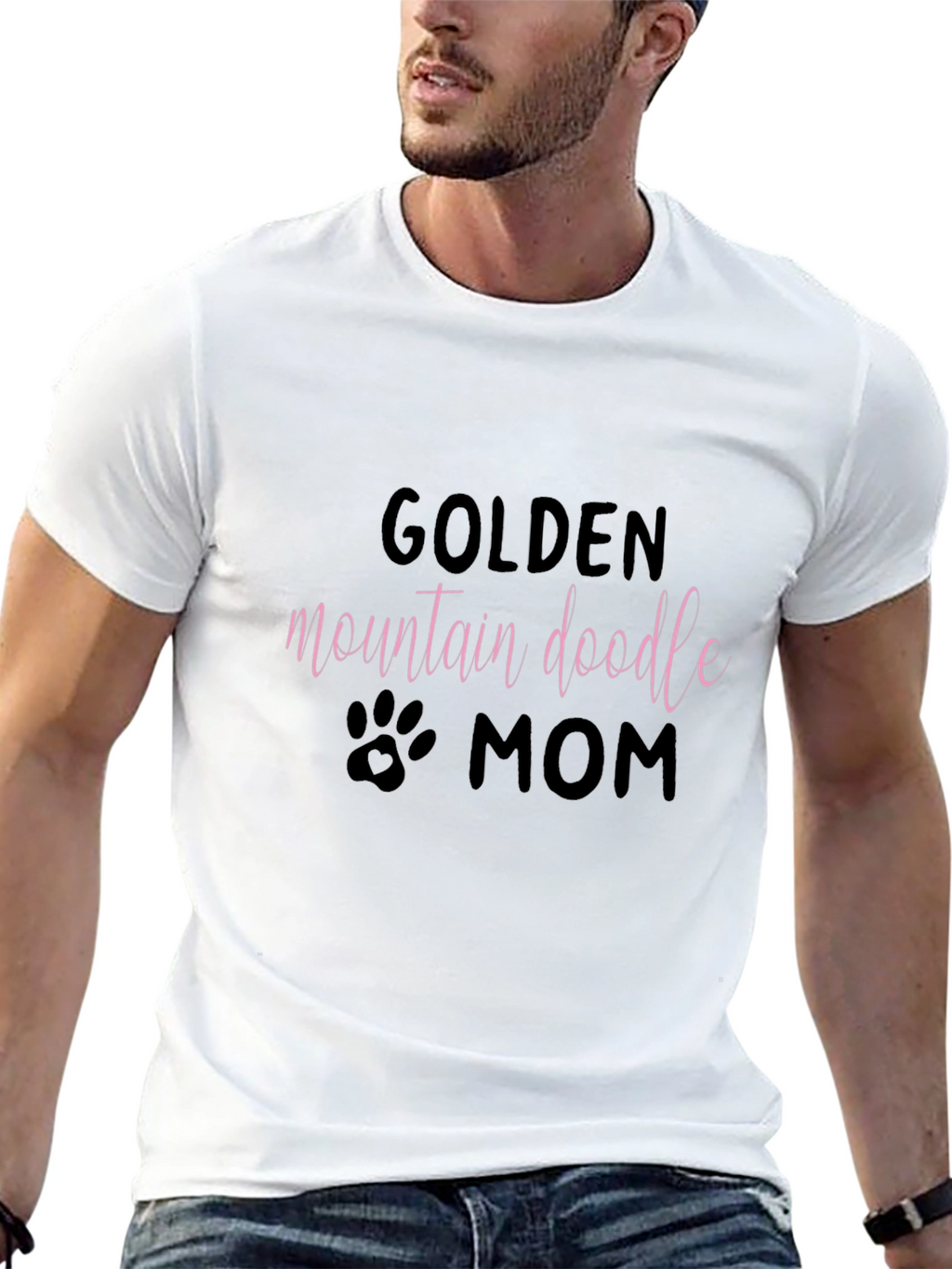 Golden Mountain Doodle Mom Black T-Shirt