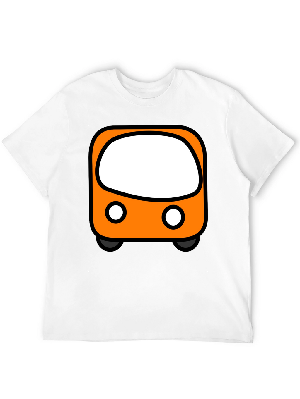 Cartoon Bus Graphic Tee - Black Unisex T-Shirt